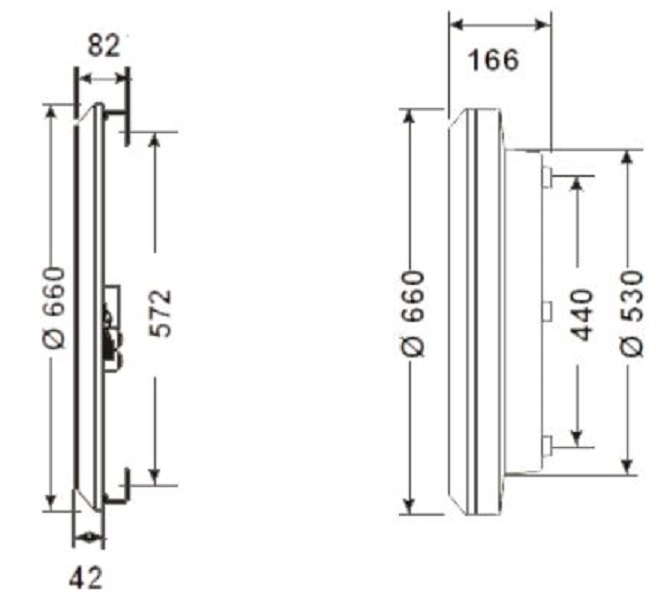 Габаритные размеры часов BODET PROFIL 960 Outdoor