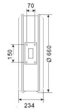 Габаритные размеры часов BODET PROFIL 960 Outdoor Double