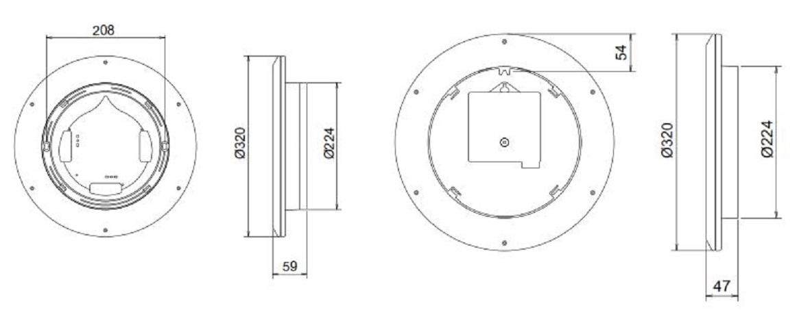 Габаритные размеры часов BODET PROFIL 930 Metal