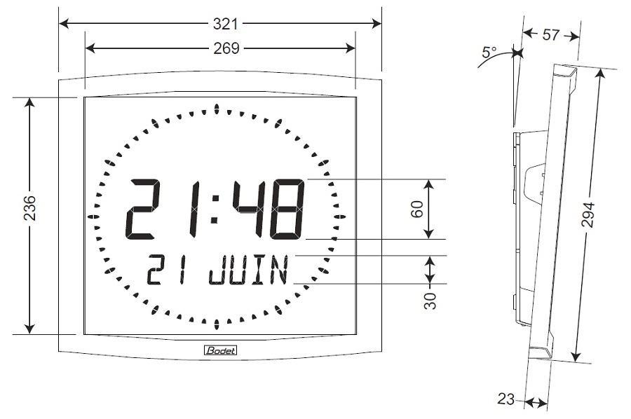 Габаритные размеры BODET CRISTALYS ELLIPSE