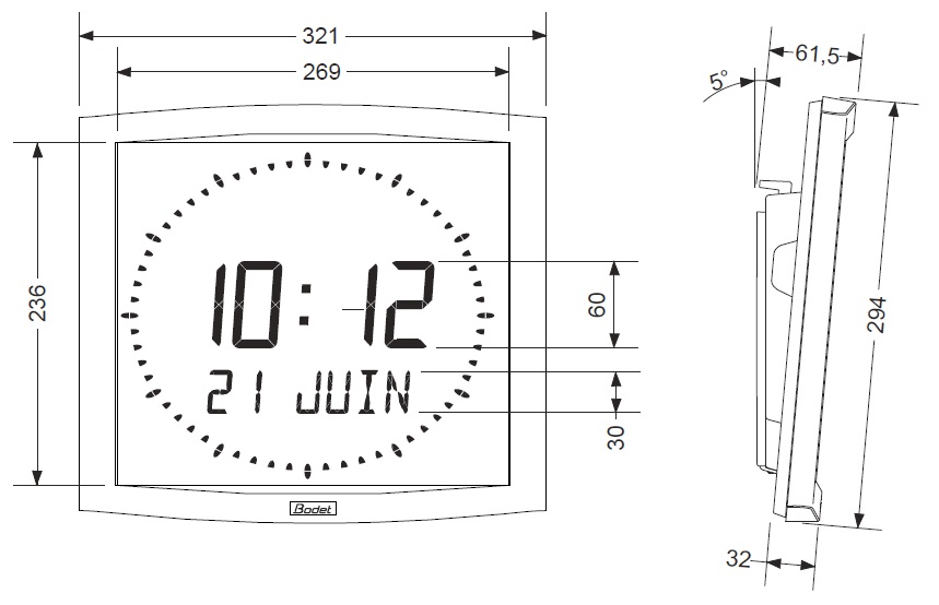 Габаритные размеры BODET OPALYS ELLIPSE