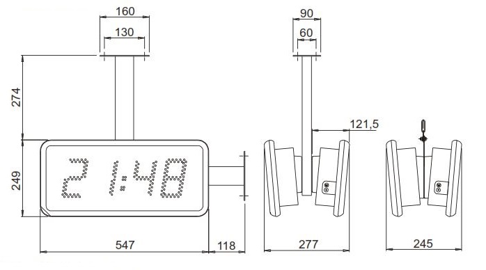 Габаритные размеры BODET STYLE 12E