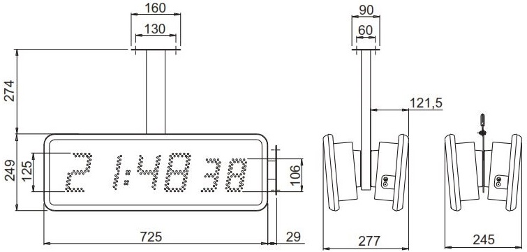 Габаритные размеры BODET STYLE 12SE