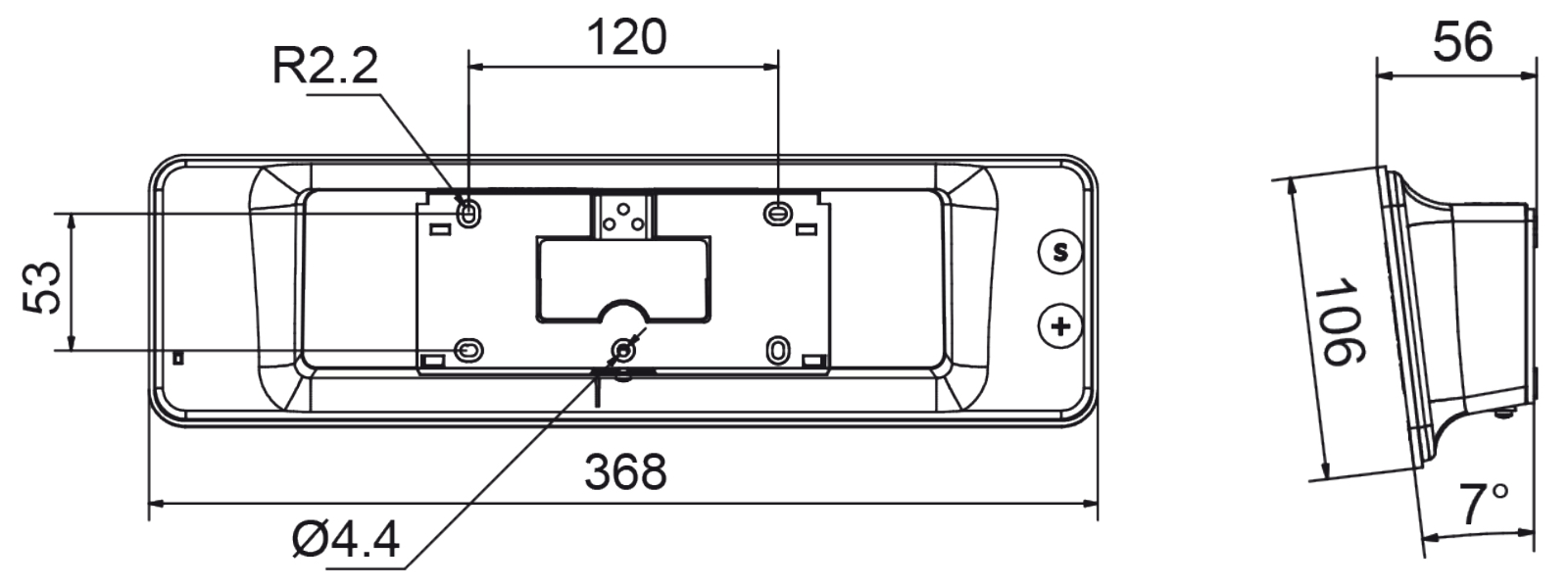 Габаритные размеры BODET STYLE II 5S