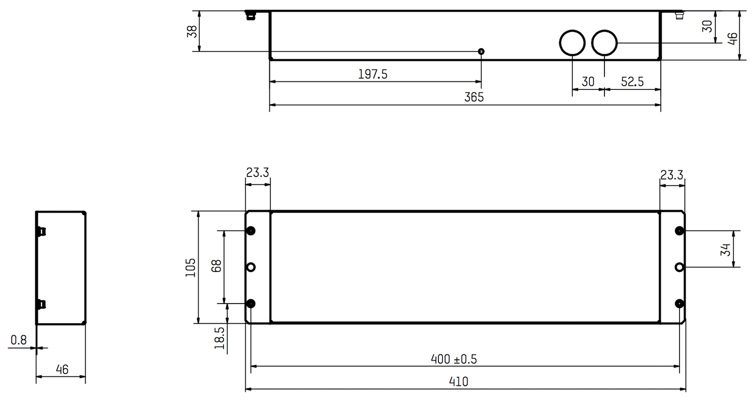 Габаритные размеры BODET STYLE II 5S Recess Mounting