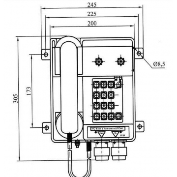 Взрывозащищённый телефонный аппарат  (группа 2) ТАШ1-16